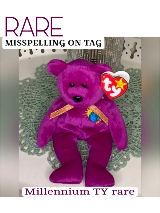 Ty Other - Vintage TY Beanie Babies 1999 Millennium Mispelled “Millenium” RARE With Tag